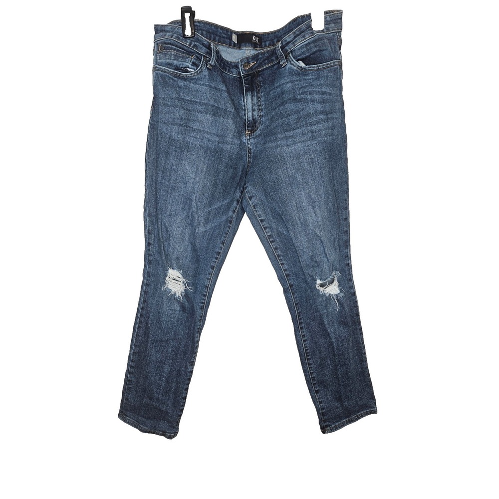Kut from the Kloth Skinny Jeans Womens 12 Blue‎ Distressed Stretch Denim